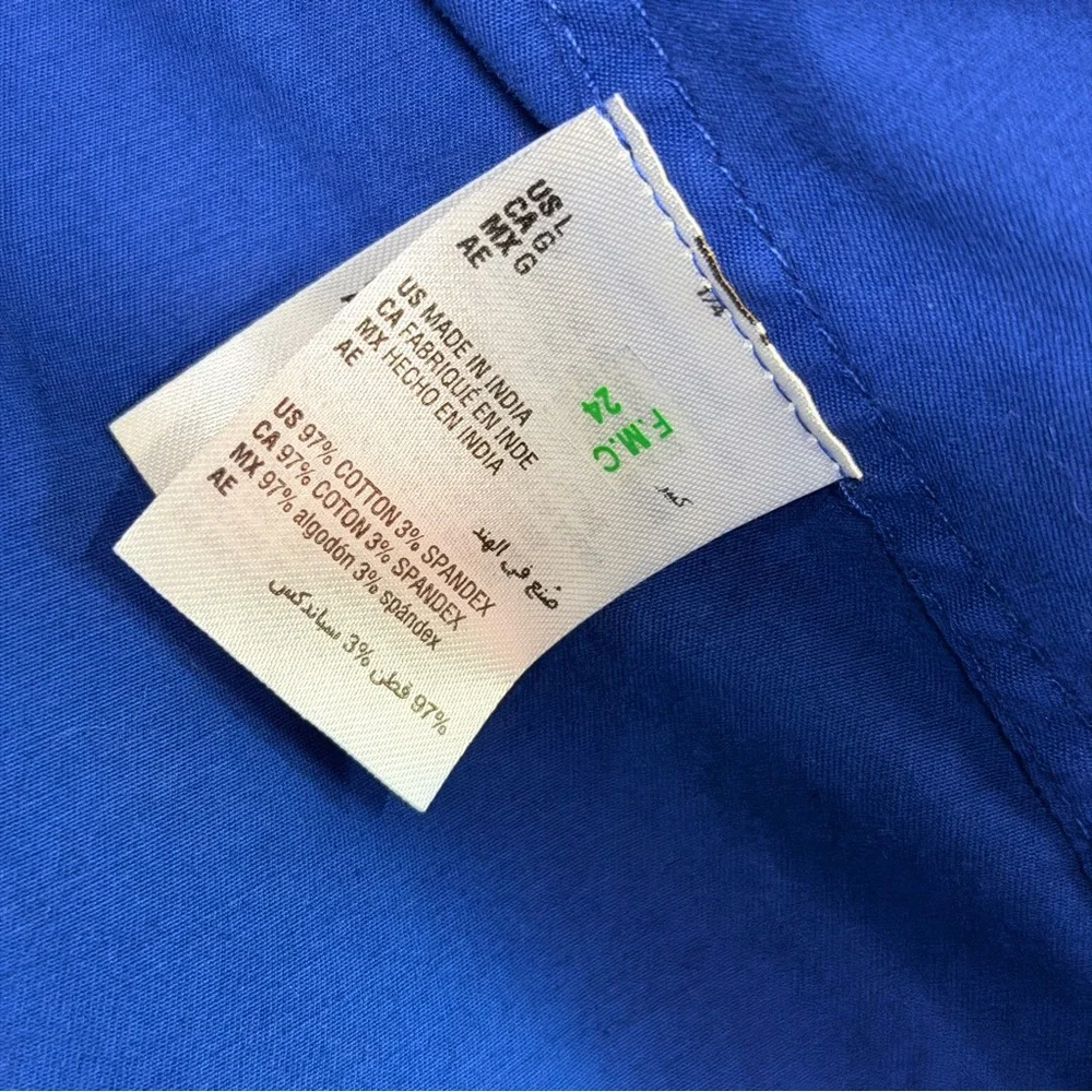 Style & Co Blue Utility Jacket Drawstring Waist Zip Snap Front Size L - Picture 8 of 9